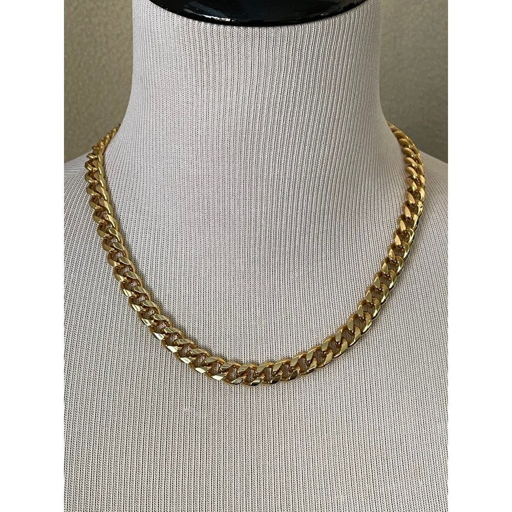 Unisex Gold Tone Big Link Chain Necklace